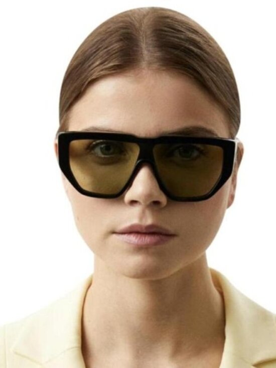 Gucci GG0997S 001 Shield Sunglasses - Black / Green main image 12